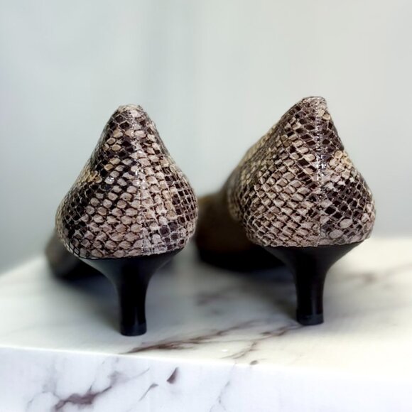 Calvin Klein Snake Print Kitten Heels Shoes - Picture 5 of 12